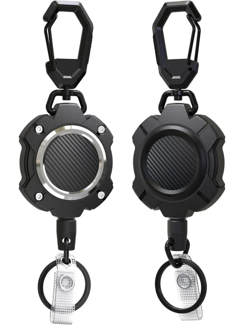 2 Pack Retractable Keychain - Holds 15+ Keys, 31.5 in Wire Rope, Lightweight